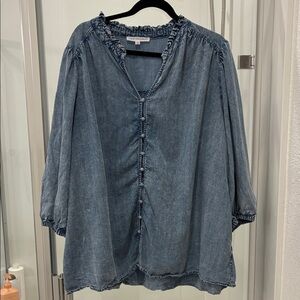 Jane and Delancey Denim Blue Blouse